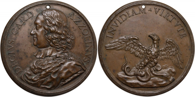 Decio Azzolino (1623-1689) Cardinale. Medaglia s.d. con bordo modanato. D/ DECIV...