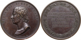 Giovanni Simone Mayr (1763-1845) compositore. Medaglia 1841 dell'Unione Filarmonica di Bergamo. D/ GIOVANNI SIMONE MAYR. Busto a sinistra; sotto, L. C...