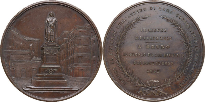 Roma. Giordano Bruno (1548-1600). Medaglia 1889 per l'inaugurazione del monument...