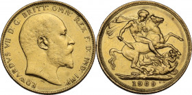 Australia. Edward VII (1901-1910). Sovereign 1909 M, Melbourne mint. KM 15; Fried. 33. AV. 22.00 mm. VF.