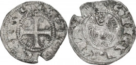 France. AR Denier, Abbaye de Saint Martial. Limoges mint. 12th-13th centuries. PdA 2295. AR. 0.80 g. 18.00 mm. VF.