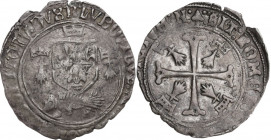 France. Louis XII (1498-1515). Douzain au porc-epìc, de Bretagne, second type, Nantes mint. Dy. 674 var per legenda. AR. 2.72 g. 26.00 mm. R. VF.