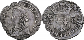 France. Charles IX (1560-1574). Demi teston, 156(?), Rennes mint (?). AR. 4.74 g. 26.00 mm. VF.