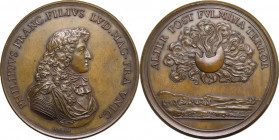 France. Philippe (1640-1701), Duke of Orléans. Medal. AE. 63.00 mm. Opus: Warin. Aftercast. Good EF.