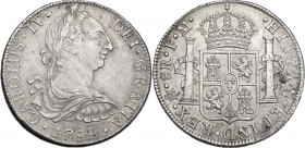 Mexico. Charles IV (1788-1808). 8 reales 1789 FM, Mexico City mint. Cal. 681. AR. 26.94 g. 38.00 mm. AU.
