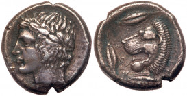 Sicily, Leontinoi. Silver Tetradrachm (16.10 g), ca. 430-425 BC. VF