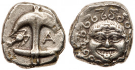 Thrace, Apollonia Pontika. Silver Drachm (3.38 g), late 5th-4th centuries BC.. EF