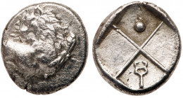 Thrace, Cherronesos. Silver Hemidrachm (2.20 g), ca. 386-338 BC. VF