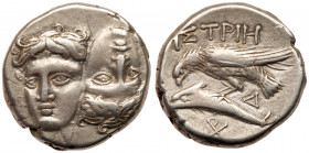 Moesia, Istros. Silver Drachm (5.58 g), 4th century BC.. VF