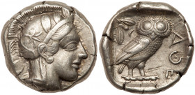 Attica, Athens. Silver Tetradrachm (17.15 g), ca. 454-404 BC. VF