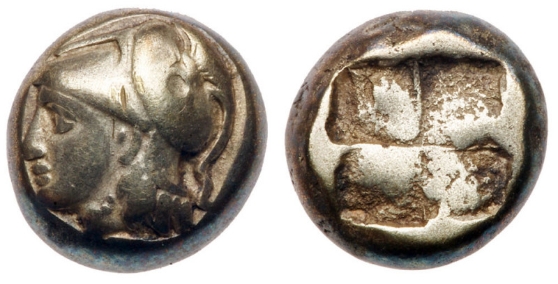 Ionia, Phokaia. Electrum Hekte (2.50 g), ca. 478-387 BC. Head of Athena left, we...