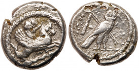 Phoenicia, Tyre. ‘Uzzimilk. Silver Shekel (10.69 g), ca. 349-333/2 BC. VF