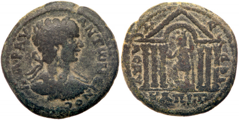 Caracalla. &AElig; 28 mm (13.78 g), AD 198-217. Capitolias in Decapolis, CY 108 ...