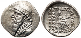 Parthian Kingdom. Mithradates II. Silver Drachm (4.22 g), ca. 123-88 BC. EF