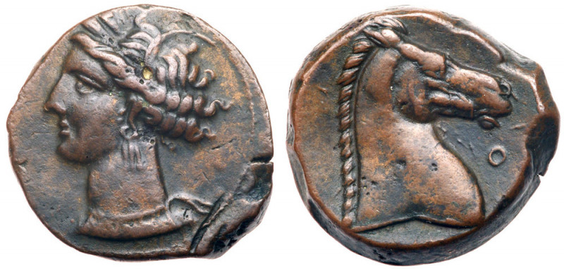 Zeugitania, Carthage. &AElig; (7.06 g), ca. 300-264 BC. Carthage, or perhaps a m...