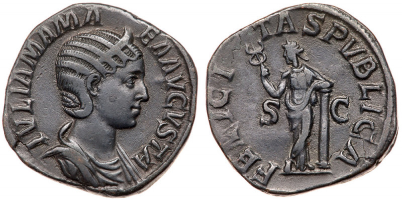 Julia Mamaea. &AElig; Sestertius (18.24 g), Augusta, AD 222-235. Rome, under Sev...