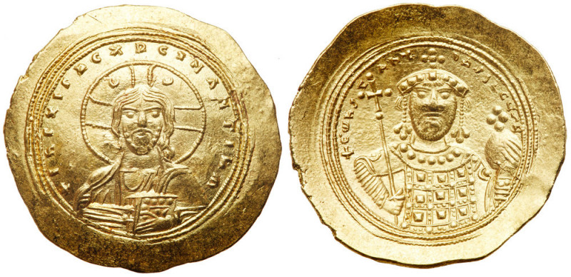 Constantine IX Monomachus. Gold Histamenon Nomisma (4.42 g), 1042-1055. Constant...