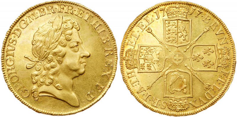 Great Britain. 5 Guineas, 1717. S.3626; Fr-325; KM-547. George I, 1714-1727. Obv...