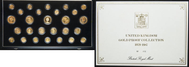 Great Britain. United Kingdom 27 Piece Gold Proof Collection, 1979-1987. Consist...