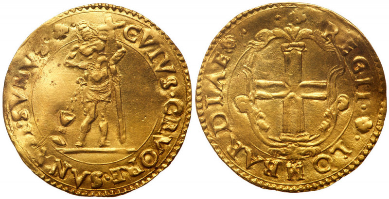 Italian States: Reggio-Emilia. Scudo d'oro, undated. Fr-981. 3.31g. Ercole II D'...