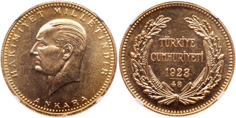 Turkey. 500 Kurush, 1923/48 (1971). Fr-89; KM-859. Weight 1.0637 ounce. Ataturk....