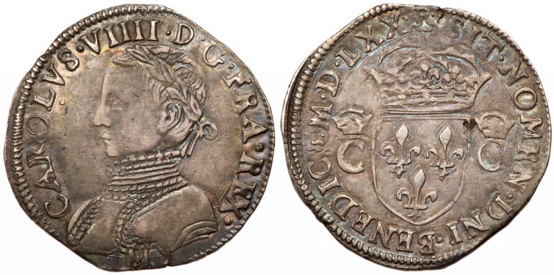 France. &frac12; Teston, 1570-M (Toulouse). Dup-1064; Ciani-1366. Charles IX, 15...