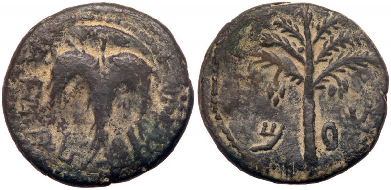 Bar Kokhba Revolt. Middle Bronze 25 mm (9.92g) Year Two, 133/4 CE. (Sma-abbrevia...