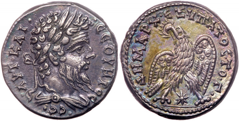 Septimius Severus, AD 193-211. AR Tetradrachm (26mm, 12.74g). Laodicea ad Libanu...