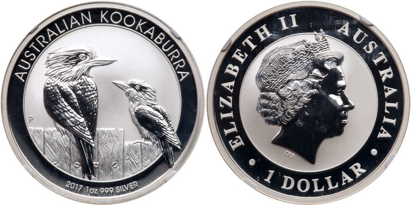 Australia. 2017-P Kookaburra Silver $1. Contains 1 Oz of .999 fine silver. Gradi...