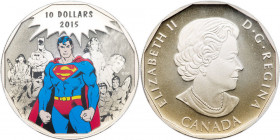 Canada. 2015 DC Comics Original-Superman Legacy Matte Proof Silver $10 Colorized Coin. PCGS PF70