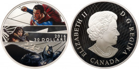 Canada. 2016 Batman v Superman Dawn of Justice Silver $30. NGC PF70