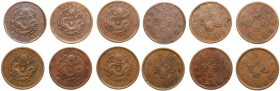 China. Lot of Empire Copper 20 Cash, ND (1903)