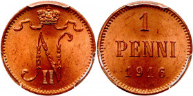 Finland. Penni, 1916. PCGS MS65