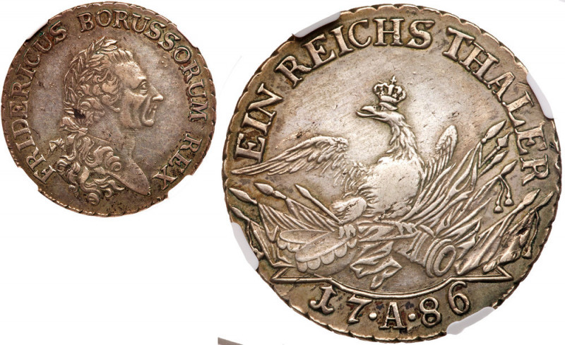 German States: Prussia.Taler, 1786-A. Dav-2590A; KM-347. Friedrich II. Laureate ...