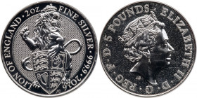 Great Britain. 2016 The Queen's Beasts- The Lion Silver £5. PCGS MS69