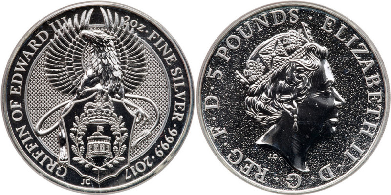 Great Britain. 2017 The Queen's Beasts-Griffin of Edward III. Contains 2 Oz of ....