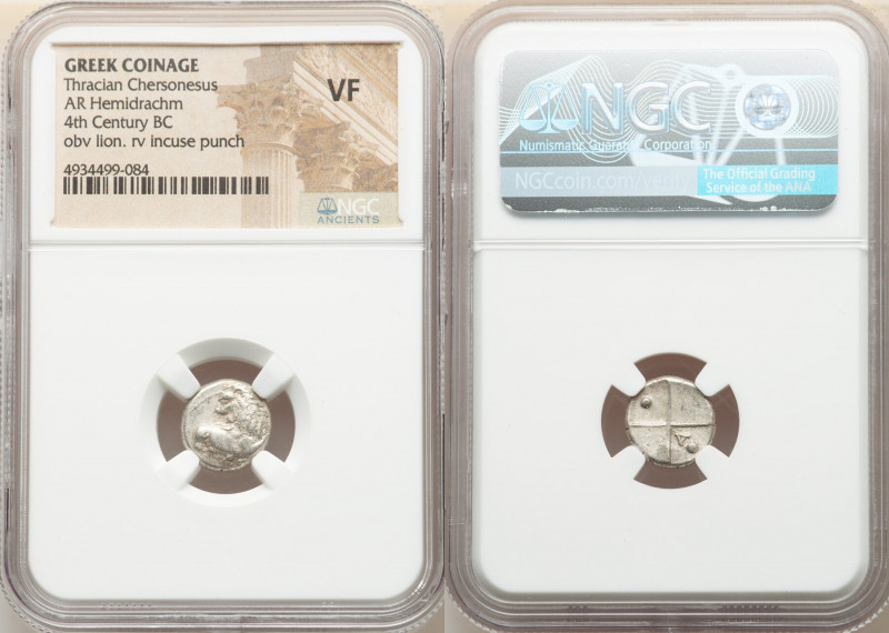 THRACE. Chersonesus. Ca. 4th century BC. AR hemidrachm (12mm). NGC VF. Persic st...