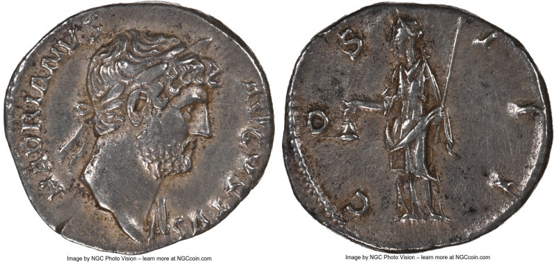 Hadrian (AD 117-138). AR denarius (18mm, 7h). NGC XF, scratches. Rome, AD 124-12...