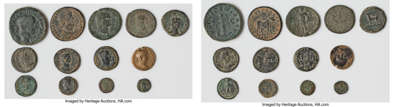 ANCIENT LOTS. Roman Imperial. Lot of thirteen (13) AE issues. Good-Choice VF, pi...