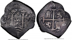 Charles II Cob 8 Reales 1700 P-F VF Details (Sea Salvaged) NGC, Potosi mint, KM26, Cal-746. 25.38gm. A harder to find date, with none grading finer th...