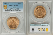 Republic gold 50 Francs 1904-A MS63 PCGS, Paris mint, KM831, Gad-1113, Fr-549. 

HID09801242017

© 2022 Heritage Auctions | All Rights Reserved