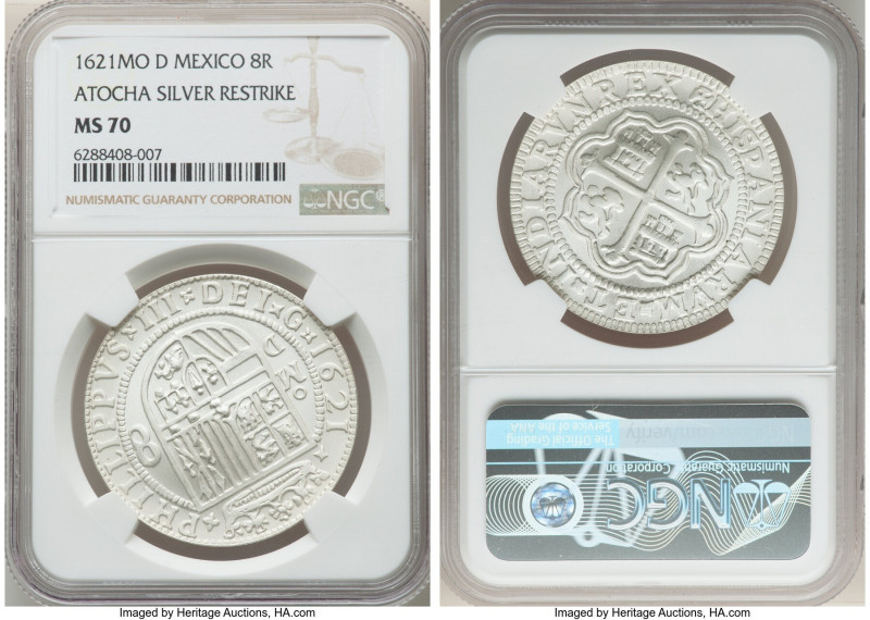 Estados Unidos silver "Atocha " Medallic 8 Reales 1621-Dated (later 1900's) MO-D...