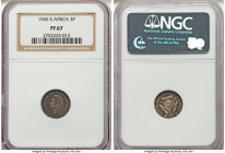George VI Proof 3 Pence 1945 PR67 NGC, Pretoria mint, KM26. Lovely turquoise, yellow and rose toning. 

HID09801242017

© 2022 Heritage Auctions | All...