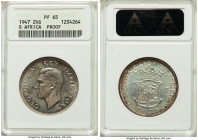 George VI 5-Piece Lot of Certified Assorted Proof Issues ANACS, 1) Shilling 1949 - PR67, KM37.1. Mintage: 800 2) 2 Shillings 1950 - PR67, KM38.1. Mint...