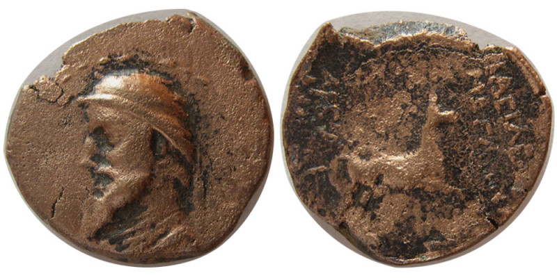 KINGS of PARTHIA. Artabanos III. 127-122 BC. Æ dichalkous (4.92 gm; 20 mm). Ecba...