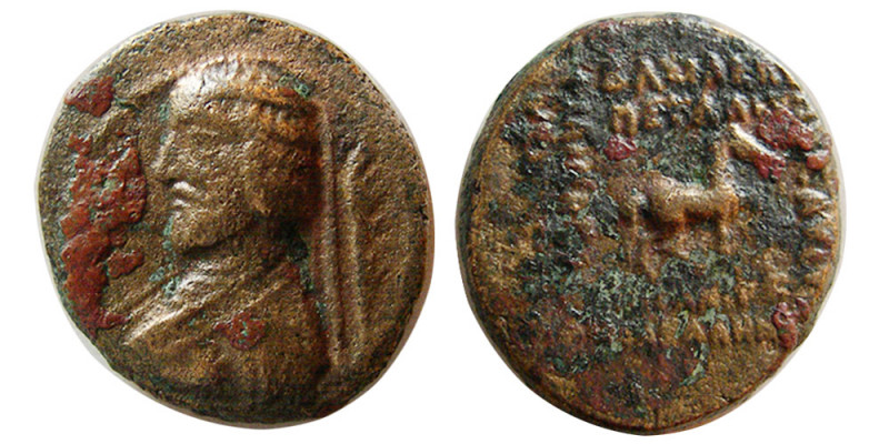 KINGS of PARTHIA. Phraates III (70-57 BC). Æ Tetrachalkous (2.97 gm; 16 mm). Ecb...