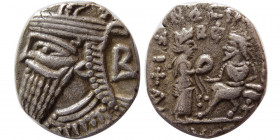 KINGS of PARTHIA. Volagases IV. Dated 502 SE.  AR Tetradrachm.