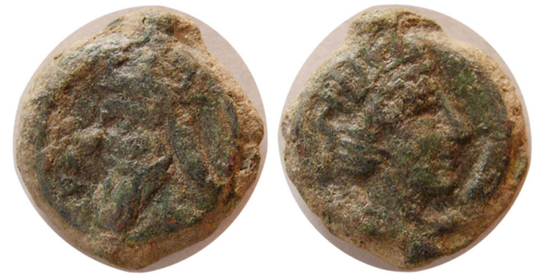 KINGS of PARTHIA. Vologases IV. 147-191 AD. Æ Dichalkoi (3.54 gm; 17 mm). Nice o...