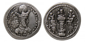 SASANIAN KINGS. Shapur II, (309-379 AD). AR Obol. RRR.