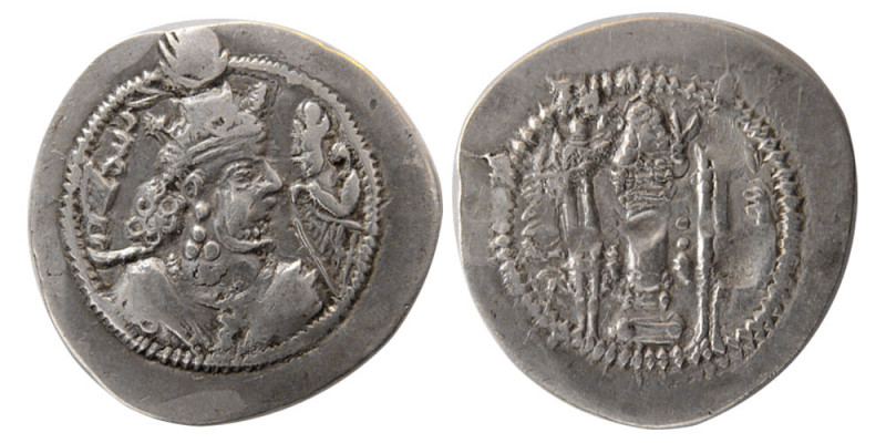 SASANIAN KINGS. Zamasp, 496-498/9 AD. AR Drachm (4.02 gm; 30 mm). Zamasp crowned...